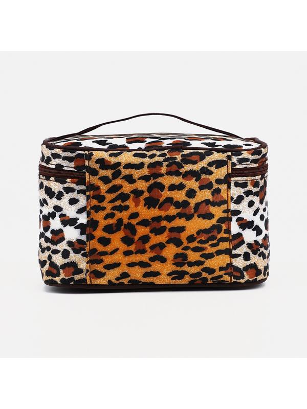 Косметичка на молнии, цвет коричневый