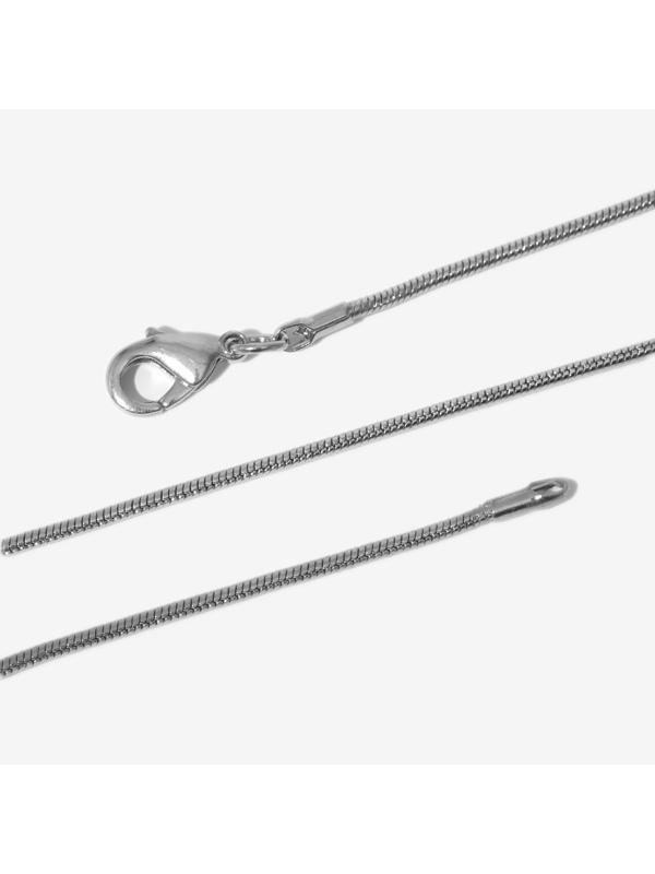 Цепочка с карабином 55см, цвет тёмное серебро