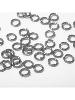 Кольцо соединительное, набор 50шт, 5*1мм, цвет серый