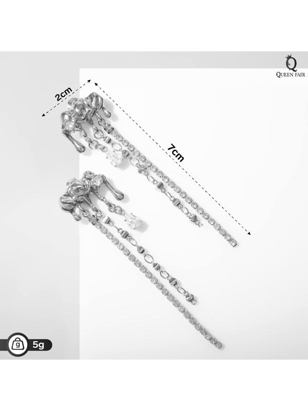 Серьги висячие со стразами 