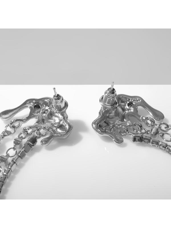 Серьги висячие со стразами 