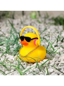 Утка с наушниками, цвет жёлтый, в очках