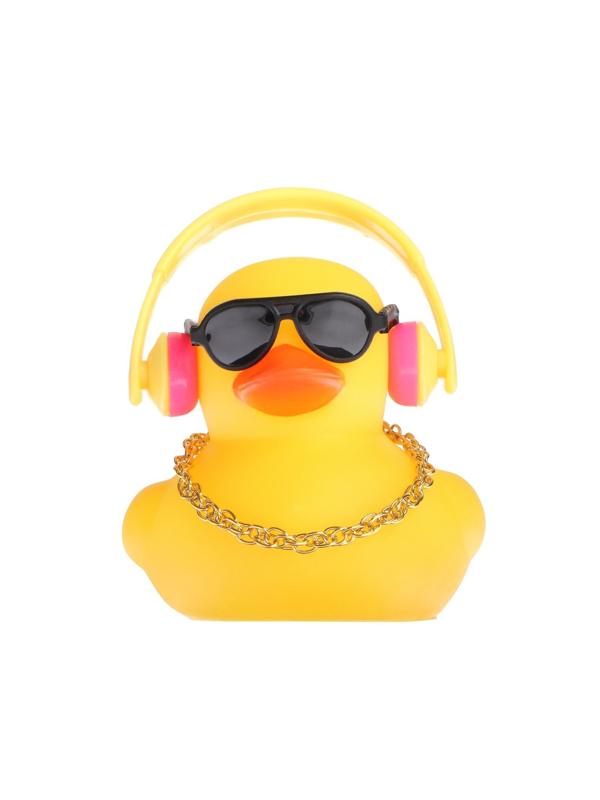 Утка с наушниками, цвет жёлтый, в очках