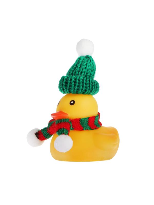 Утка с шарфом, цвет жёлтый, в шапке