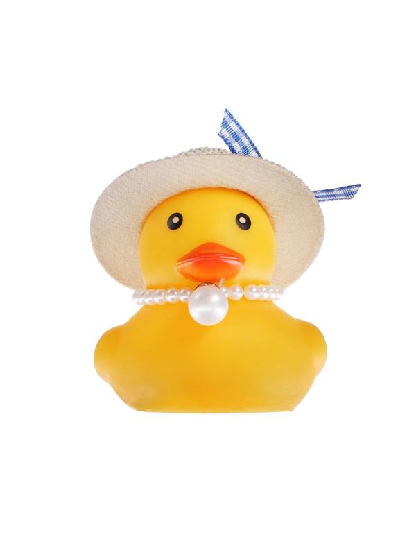 Утка желтая, шляпа соломенная