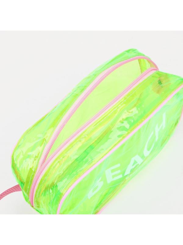 Косметичка на молнии, цвет зелёный