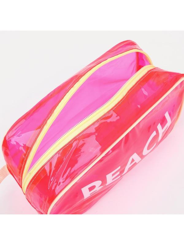 Косметичка на молнии, цвет малиновый