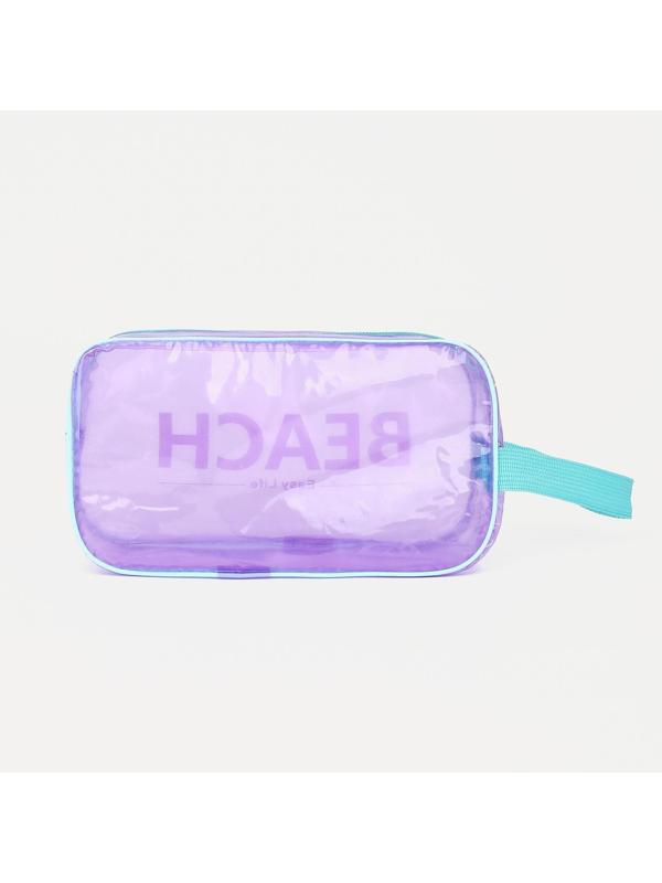 Косметичка на молнии, цвет сиреневый