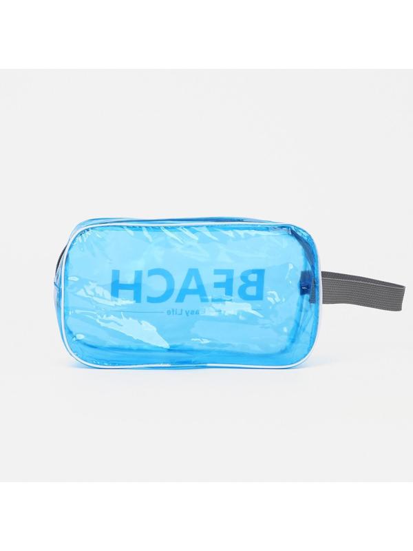 Косметичка на молнии, цвет голубой