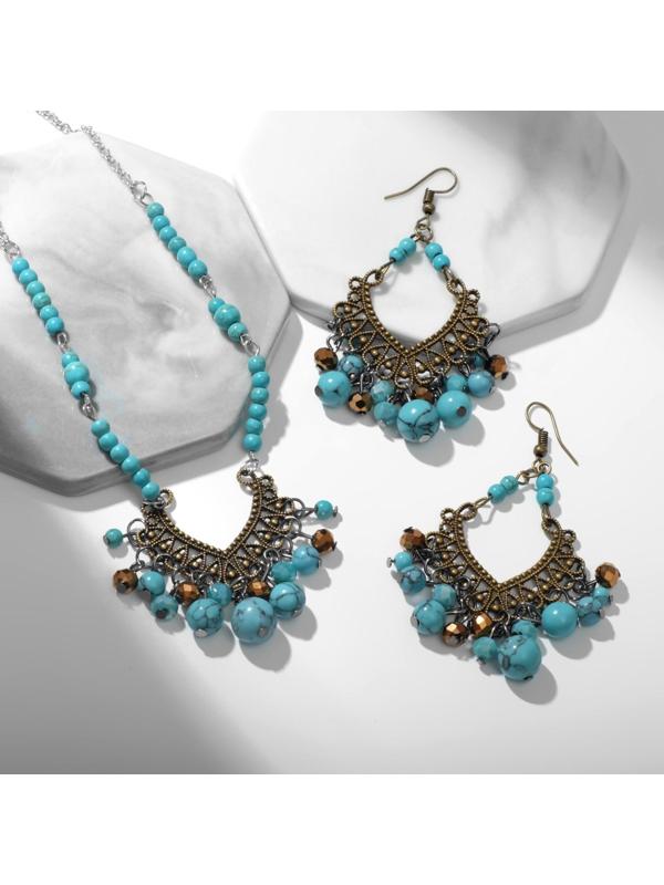 Набор 2 предмета: серьги, колье 