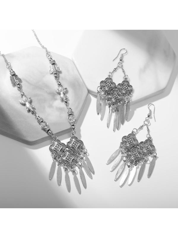 Набор 2 предмета: серьги, колье 