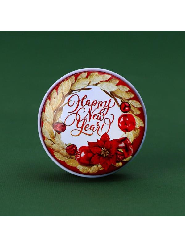 Новогодняя свеча в банке «Happy New Year», яблоко, d = 4,8 см