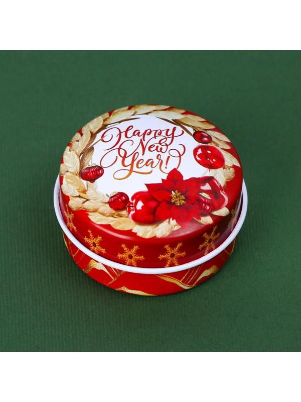 Новогодняя свеча в банке «Happy New Year», яблоко, d = 4,8 см
