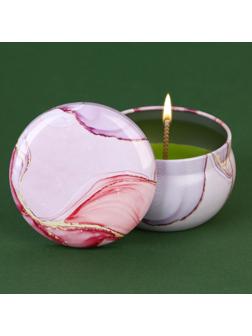 Новогодняя свеча в банке «Время волшебства», карамель, высота 5 см