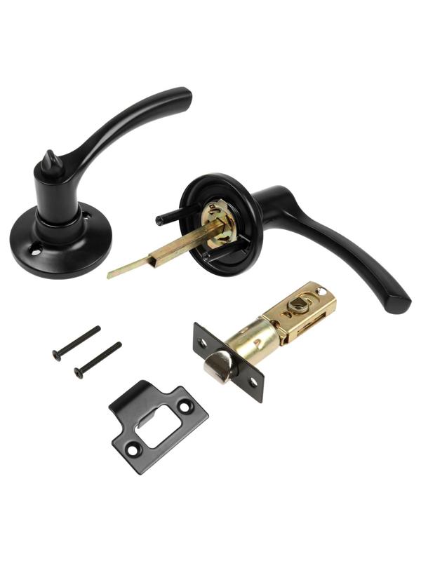 Защелка (мод.3186), межкомнатная, фиксатор, цвет матовый черный