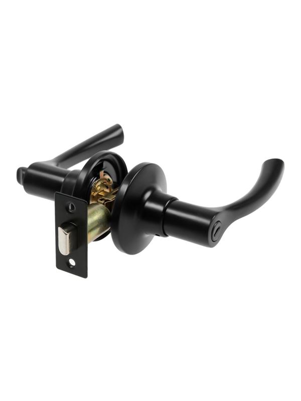 Защелка (мод.3186), межкомнатная, фиксатор, цвет матовый черный