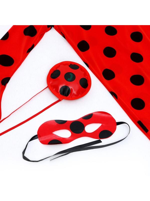 Карнавальный набор «Леди Божья коровка», р. S, комбез, маска, сумка, парик