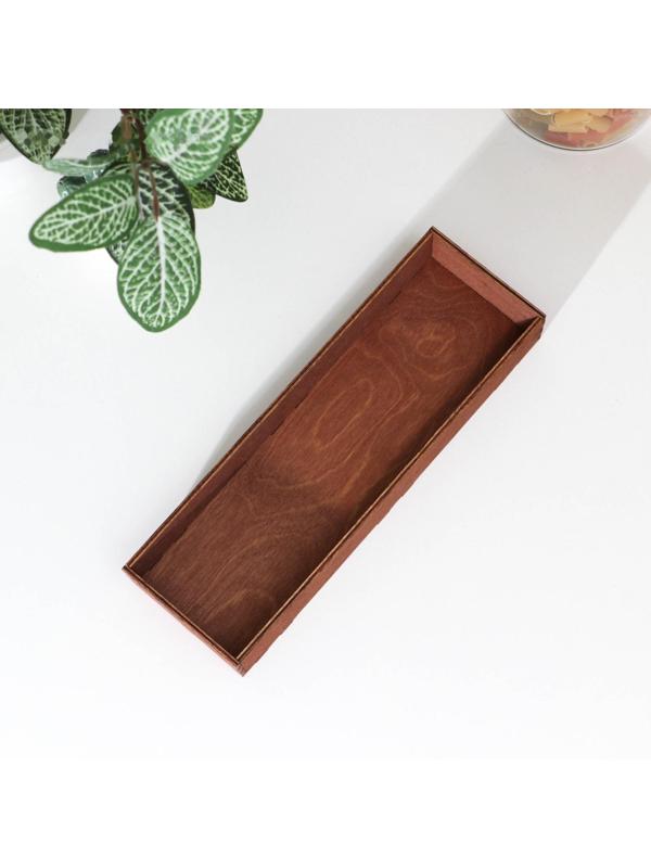 Подставка деревянная для столовых приборов Доляна, 25×8×4 см, цвет мокко