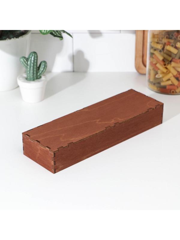 Подставка деревянная для столовых приборов Доляна, 25×8×4 см, цвет мокко