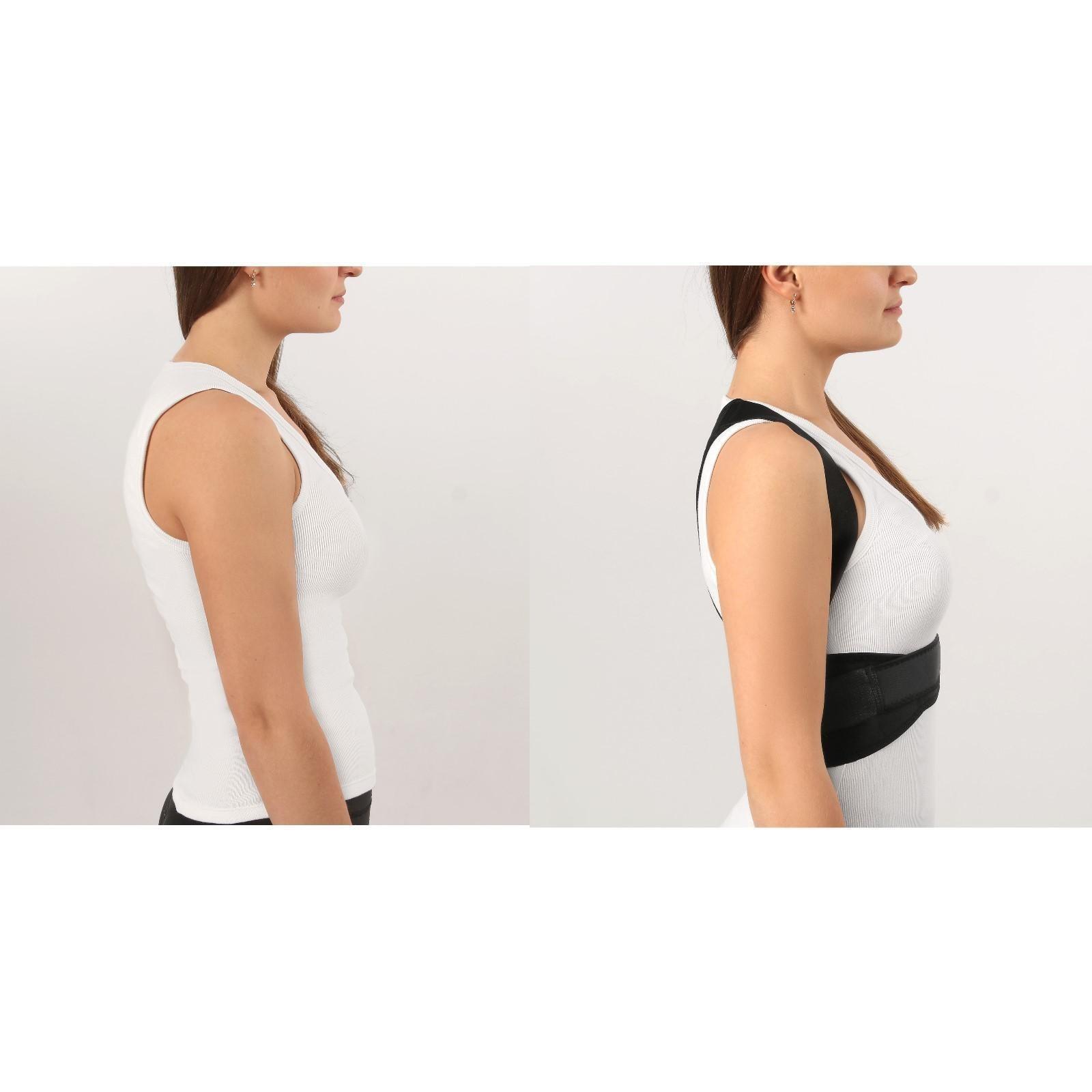 Массажёр-фиксатор для осанки и поясницы, на фастексах, размер универсальный, пакет, цвет чёрный