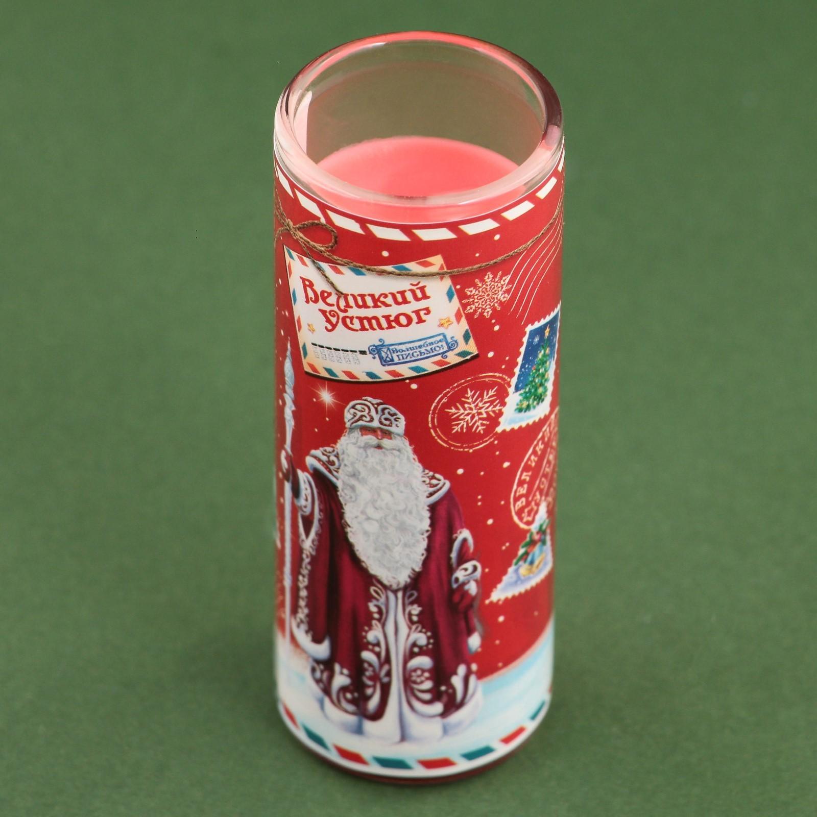 Новогодняя свеча в колбе «Дед Мороз», корица, высота 8 см