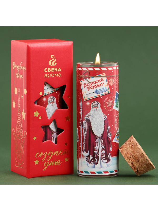 Новогодняя свеча в колбе «Дед Мороз», корица, высота 8 см