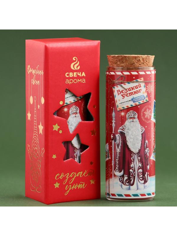 Новогодняя свеча в колбе «Дед Мороз», корица, высота 8 см