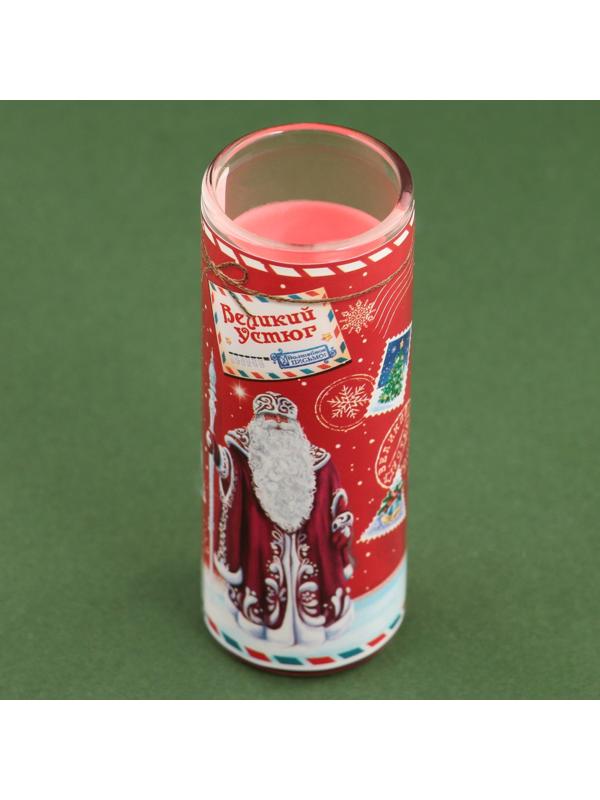 Новогодняя свеча в колбе «Дед Мороз», корица, высота 8 см