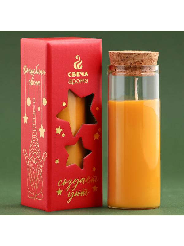 Новогодняя свеча в колбе «Апельсин», высота 8 см