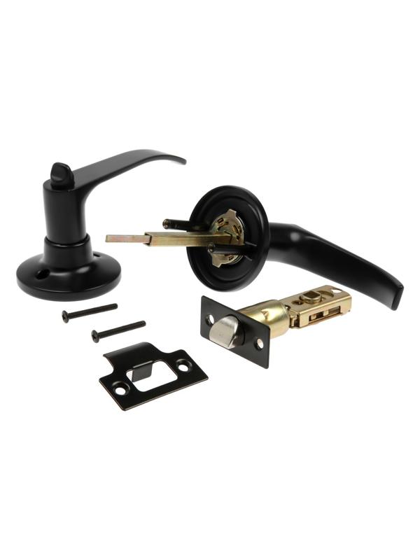 Защелка (мод.3182), межкомнатная, фиксатор, цвет матовый черный