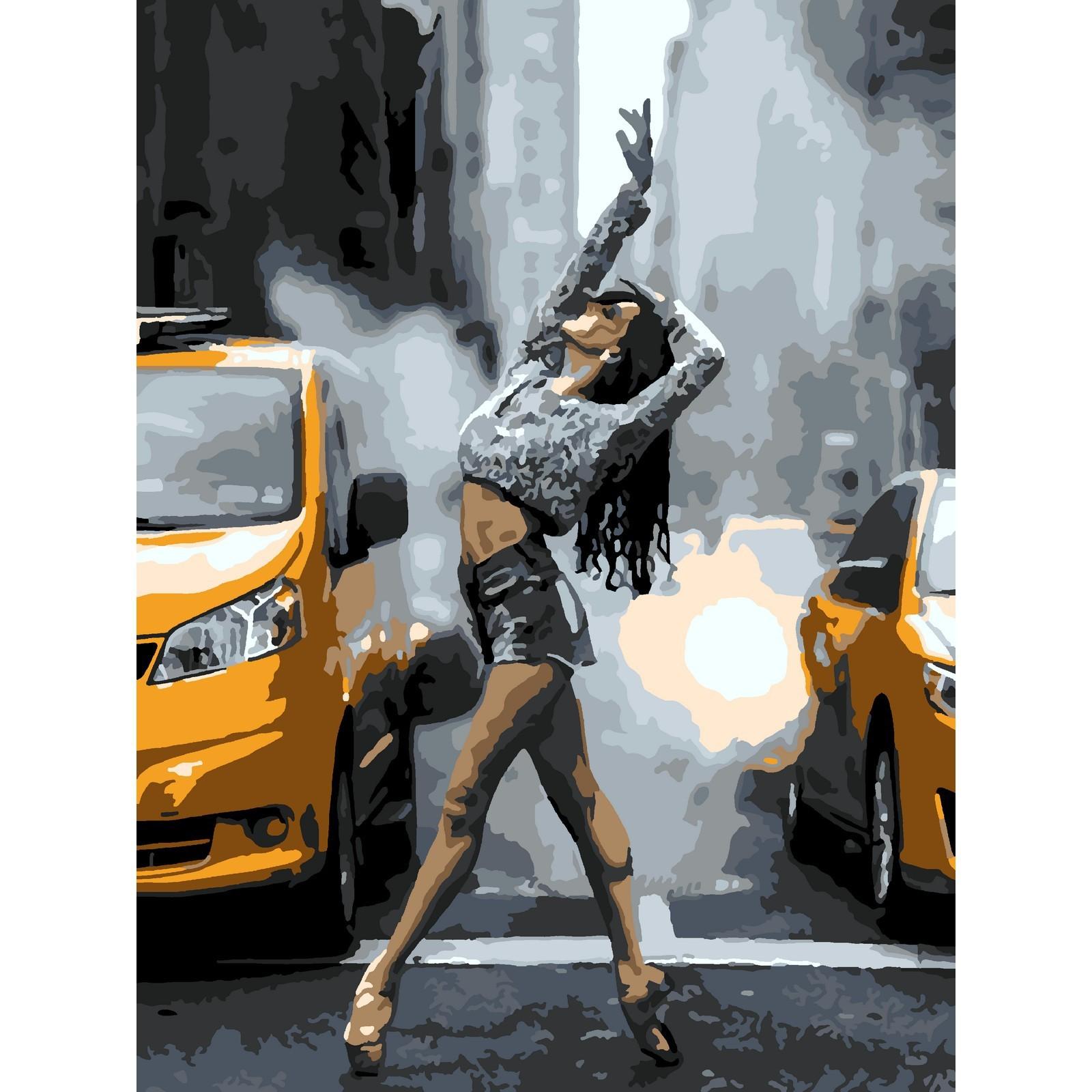 Картина по номерам на картоне, размер — 28,5 × 38 см «Танец на улице»