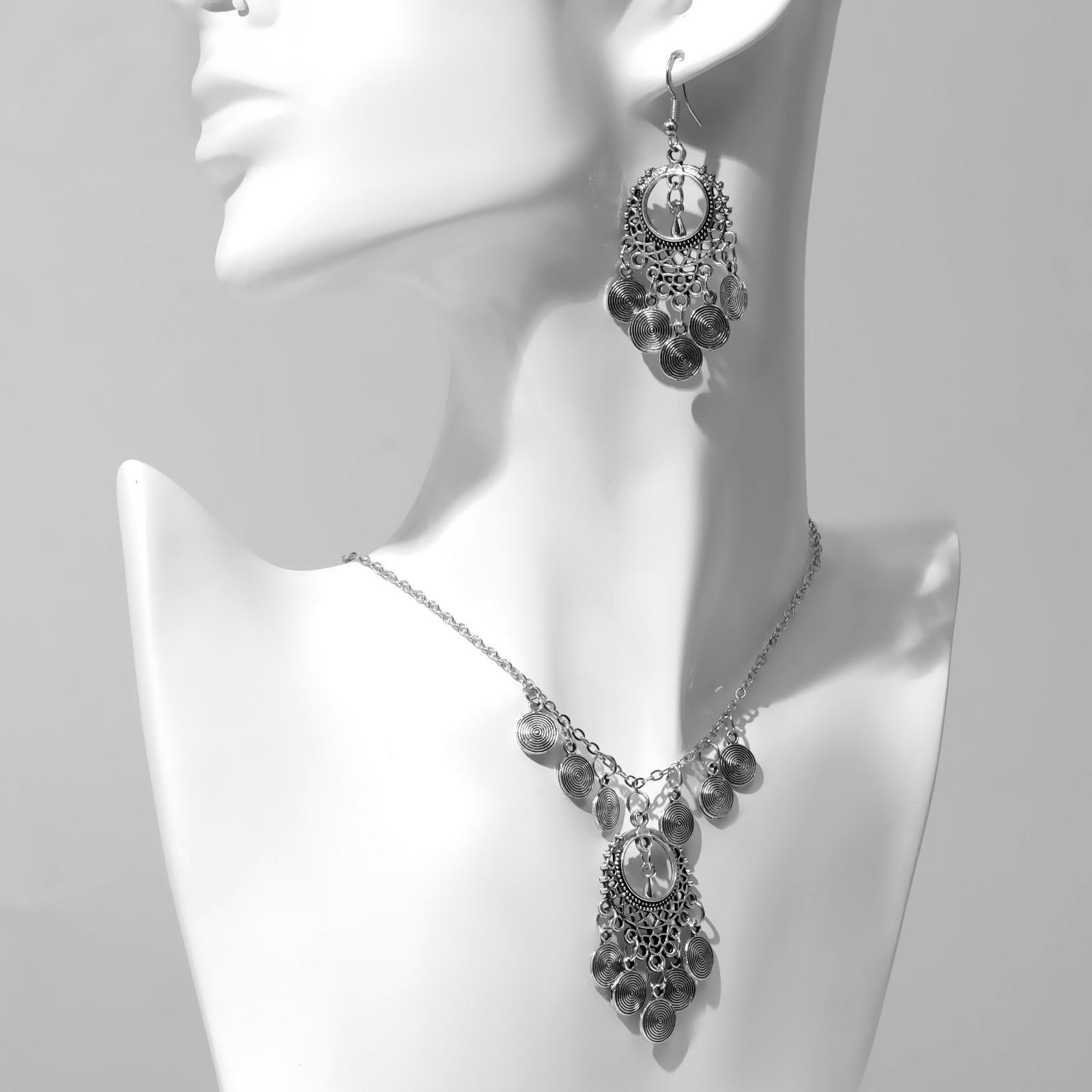 Набор 2 предмета: серьги, колье 