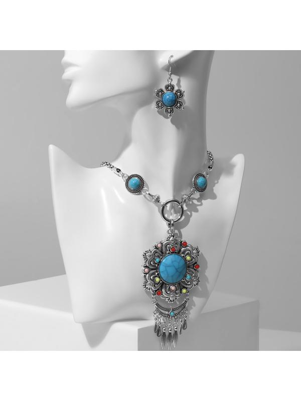 Набор 2 предмета: серьги, колье 