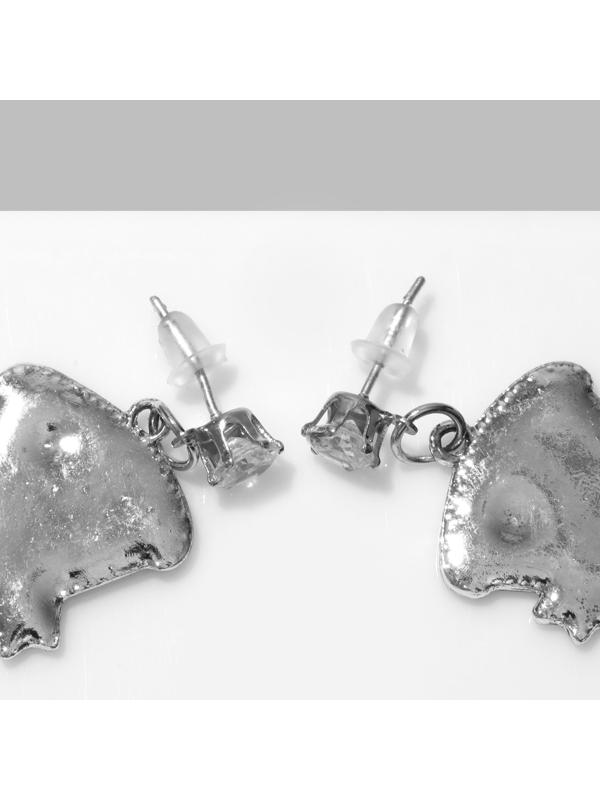 Серьги эмаль TRUE LOVE пицца, цветные в серебре