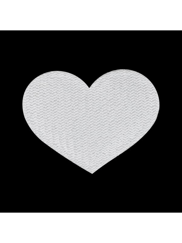 Аппликация «Сердце», 3,7 × 2,8 см, 10 шт, цвет серебряный