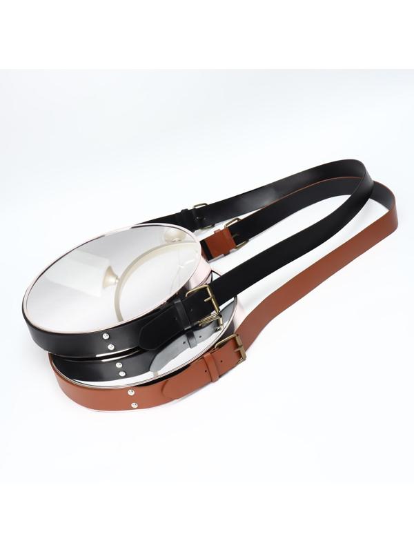 Зеркало настенное круглое «Антураж» d зеркальной поверхности 28 см, с ремешком из искусственной кожи, цвет МИКС