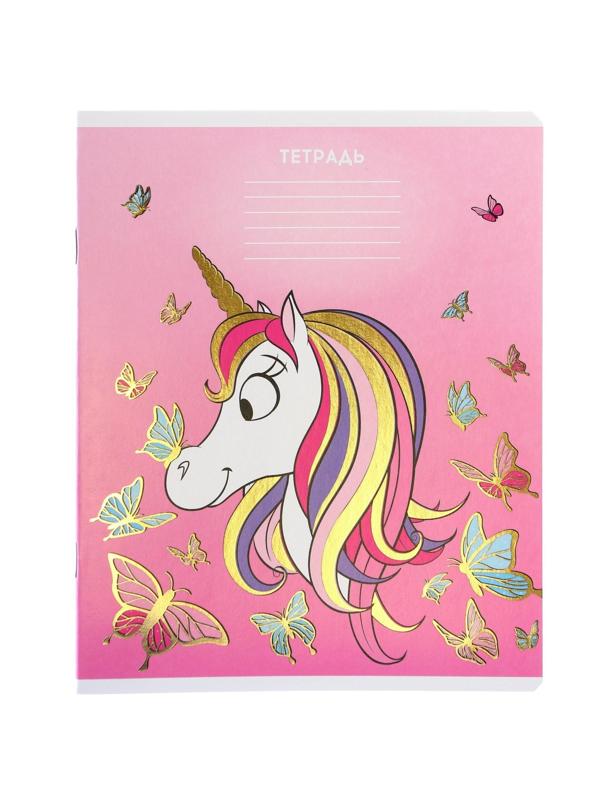 Тетрадь 24 листа, 5 видов МИКС, клетка, тиснение, Минни Маус