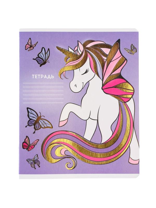 Тетрадь 24 листа, 5 видов МИКС, клетка, тиснение, Минни Маус