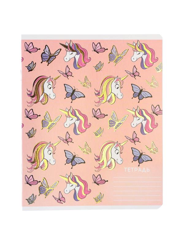 Тетрадь 24 листа, 5 видов МИКС, клетка, тиснение, Минни Маус