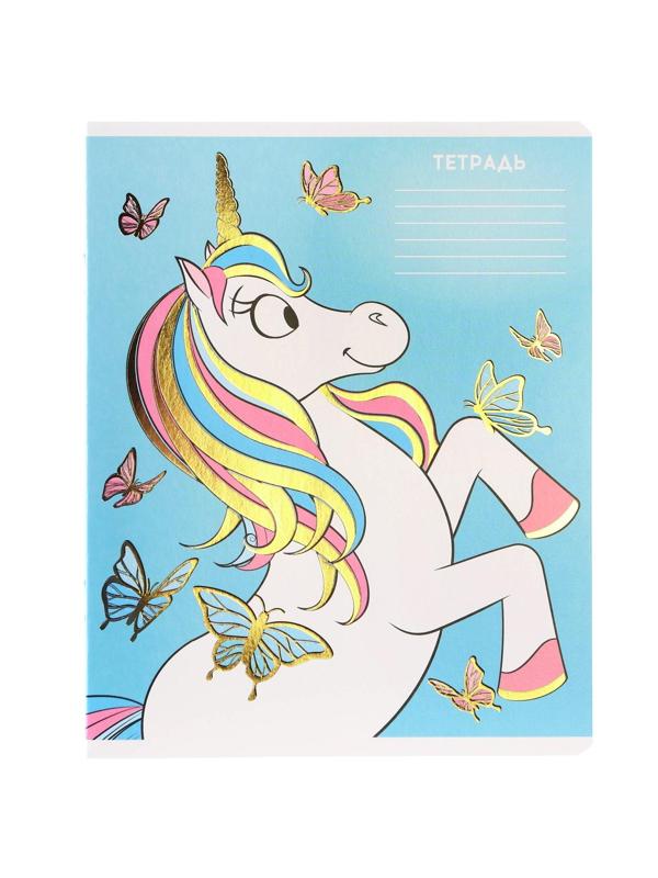 Тетрадь 24 листа, 5 видов МИКС, клетка, тиснение, Минни Маус