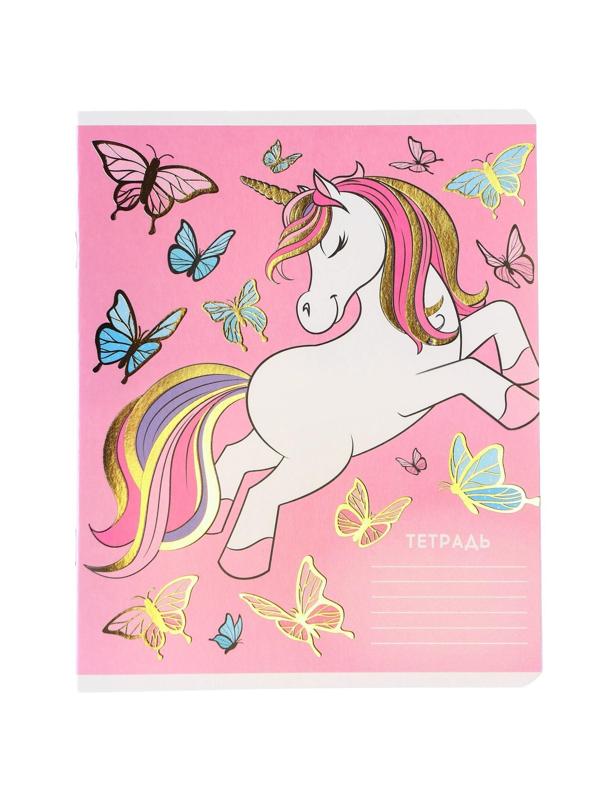 Тетрадь 24 листа, 5 видов МИКС, клетка, тиснение, Минни Маус