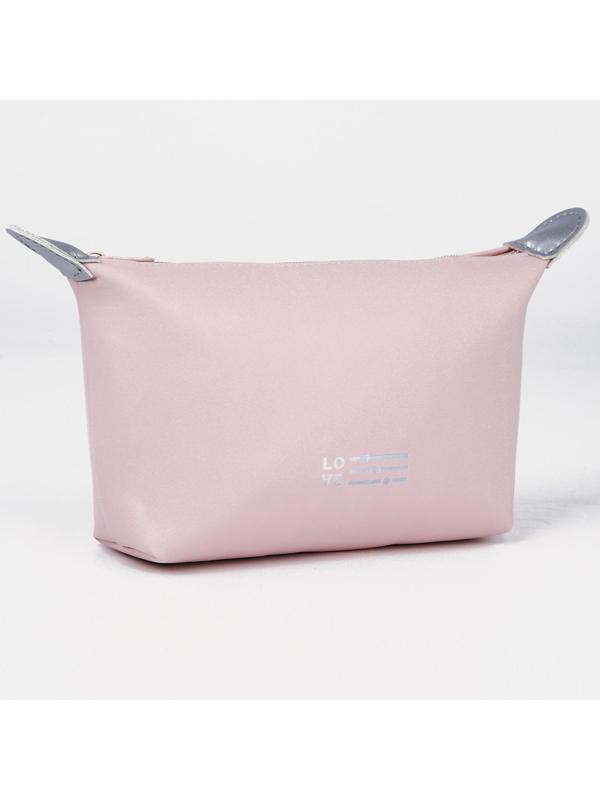 Косметичка на молнии, с подкладом, цвет розовый