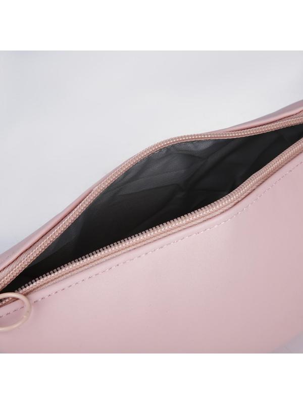 Косметичка на молнии, с подкладом, цвет розовый