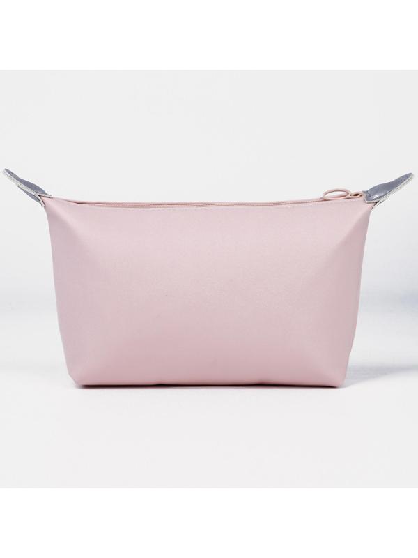 Косметичка на молнии, с подкладом, цвет розовый