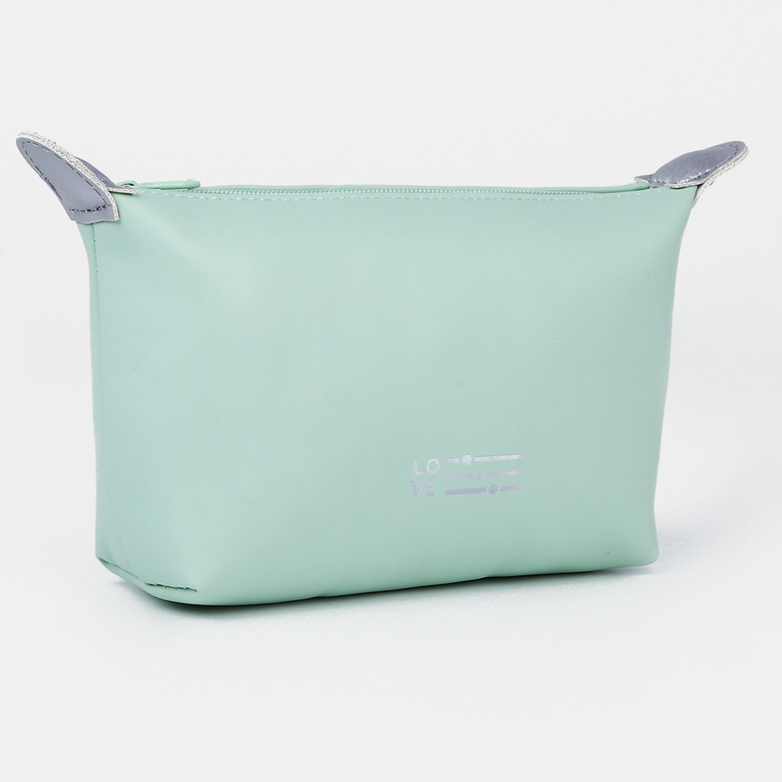 Косметичка на молнии, с подкладом, цвет зелёный