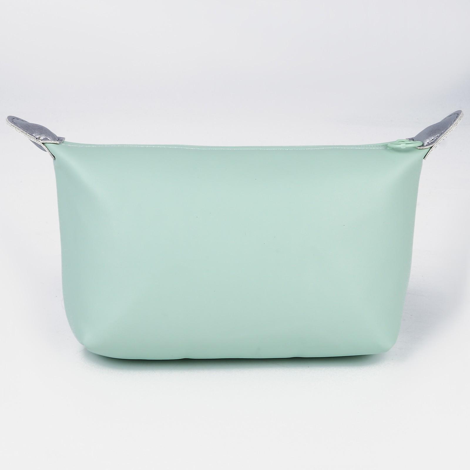 Косметичка на молнии, с подкладом, цвет зелёный