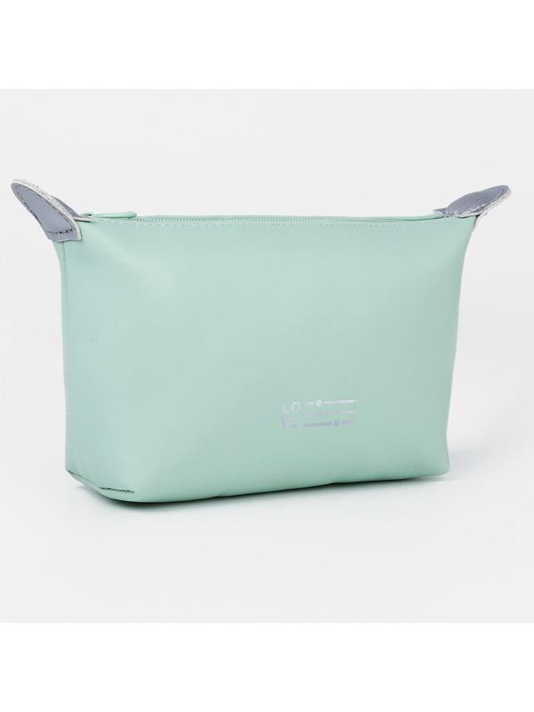 Косметичка на молнии, с подкладом, цвет зелёный