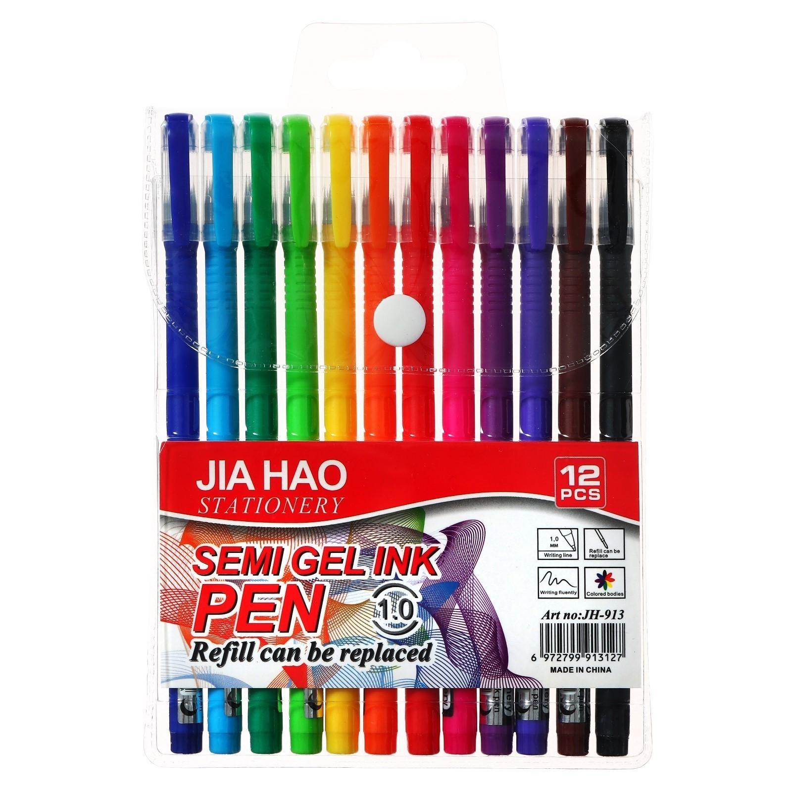 Набор шариковых ручек 12 цветов, корпус софтач, в цвет стержня, 1 мм, в блистере