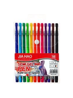 Набор шариковых ручек 12 цветов, корпус софтач, в цвет стержня, 1 мм, в блистере