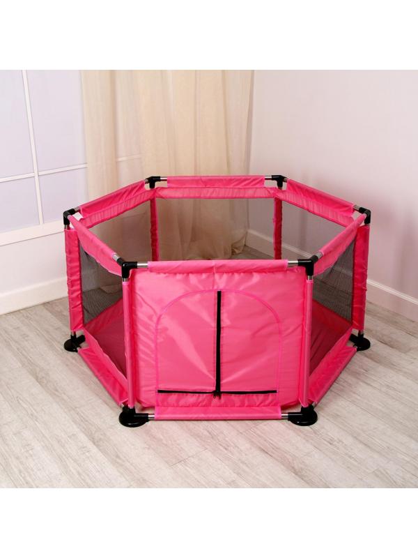 Манеж детский «Играем вместе» розового цвета, размер — 130 × 130 × 65 см